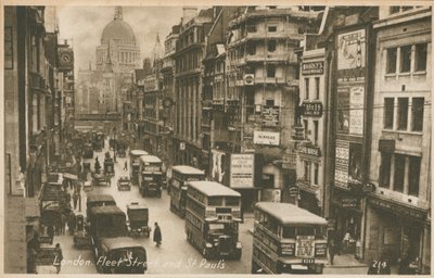 Fleet Street und St. Pauls Kathedrale, London von English Photographer